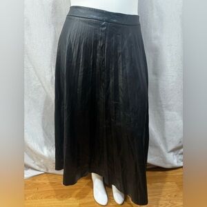 A beautiful soul Faux Leather Pleated Skirt black 3/4 length